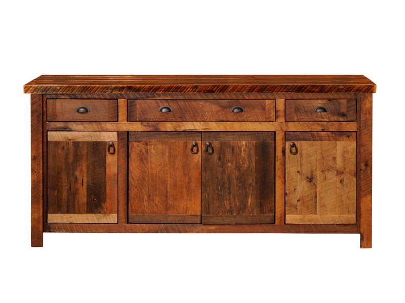 Barnwood 75-inch Buffet - Antique Oak Top 2