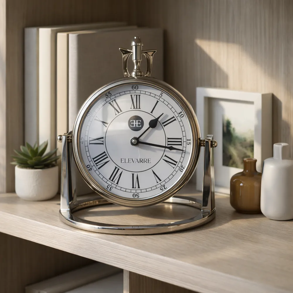 GROVERTON SILVER CLOCK 10 (IN)