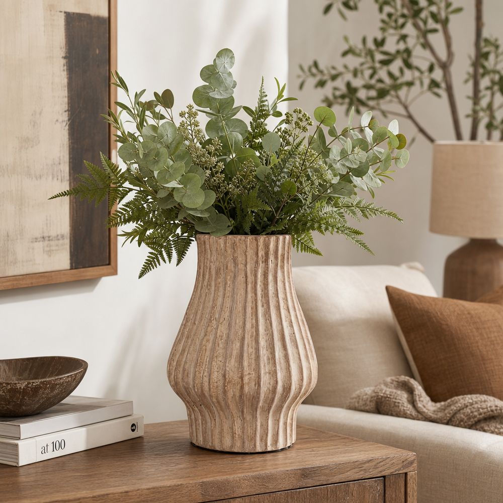 FALTONLAKE BROWN VASE 13 (IN)
