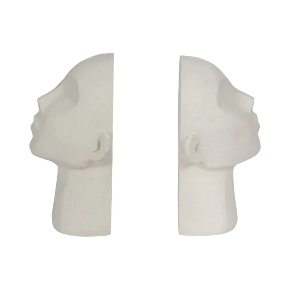 EMORYSHAW SET OF 2 WHITE BOOKENDS 9 (IN)