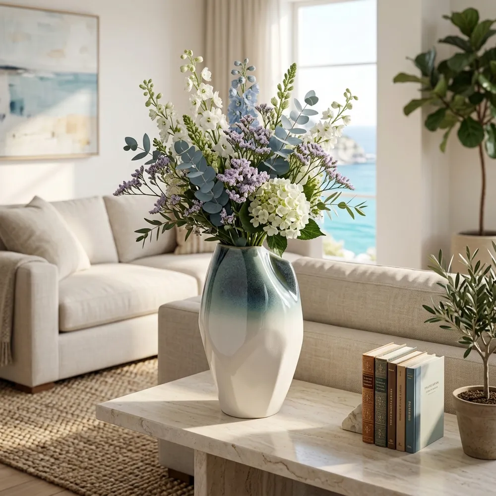 ALDERVALE WHITE VASE 14 (IN)
