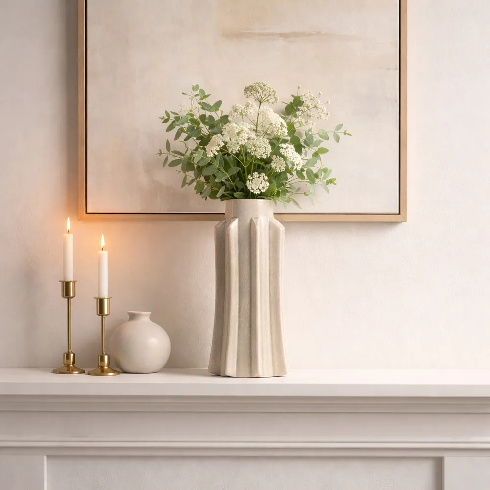 BAKERHAVEN TAUPE VASE 14 (IN)