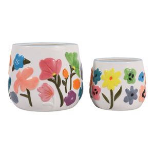NICKGROVE SET OF 2 ORANGE PLANTER 7 (IN) 6