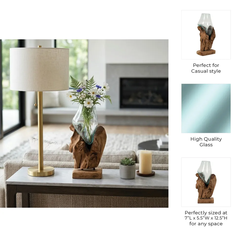 BARRONFORD BROWN GLASS VASE 12 (IN)