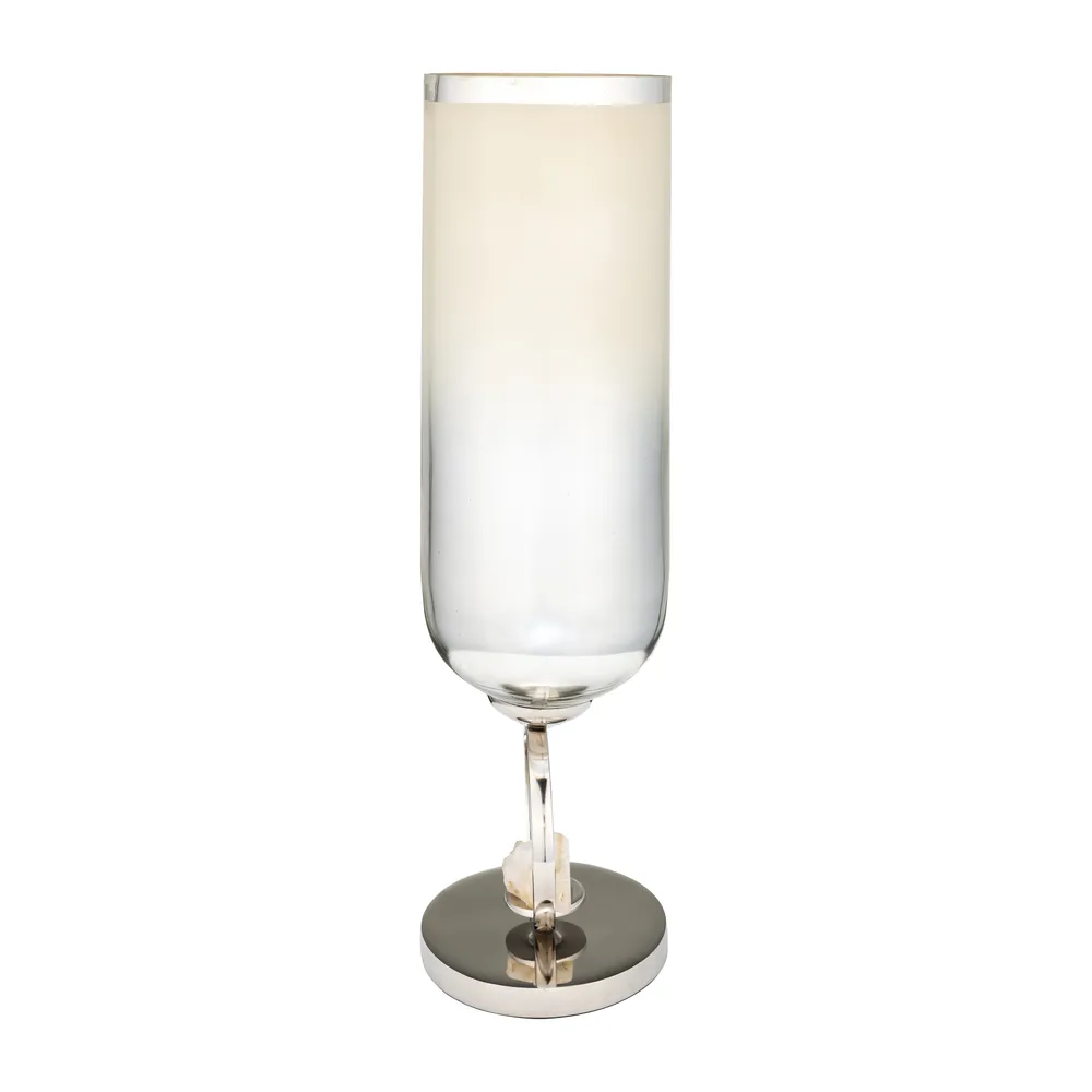 ROCKWIND WHITE GLASS VASE 21 (IN)