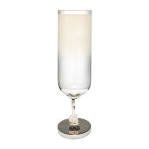 ROCKWIND WHITE GLASS VASE 21 (IN) 4