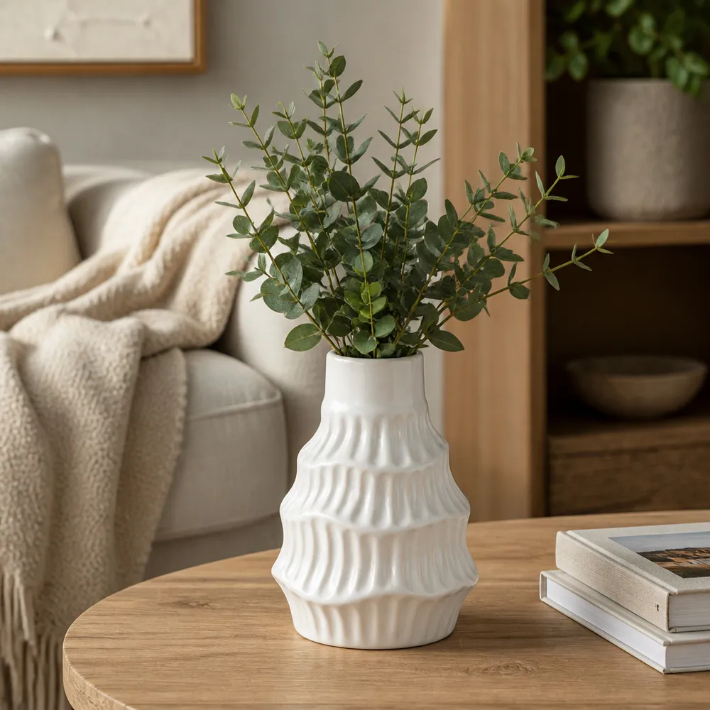 WELDONBEACH WHITE VASE 6 (IN)
