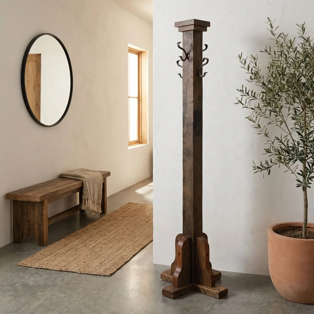 Barnwood Floor Coat Tree
