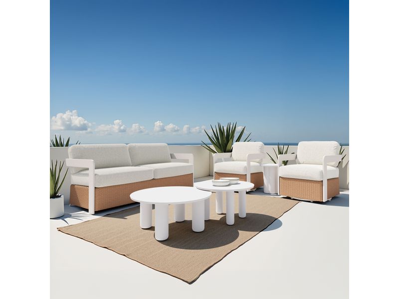 Gelo Swivel Chair White & Brown 10