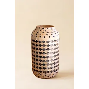 Spun Bamboo Vase with Multi-Color Capiz Shell Detail / #3 4