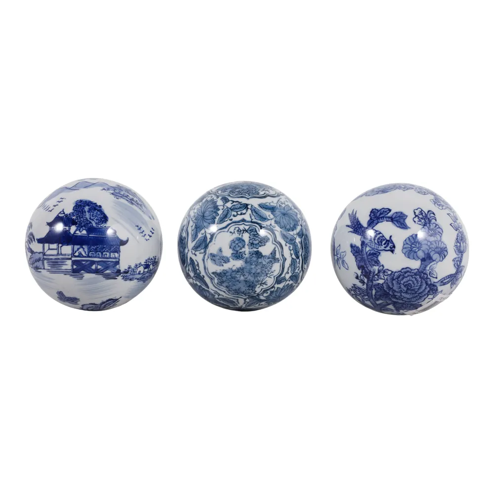 TRENTONSHAW SET OF 3 BLUE ORBS 5 (IN)