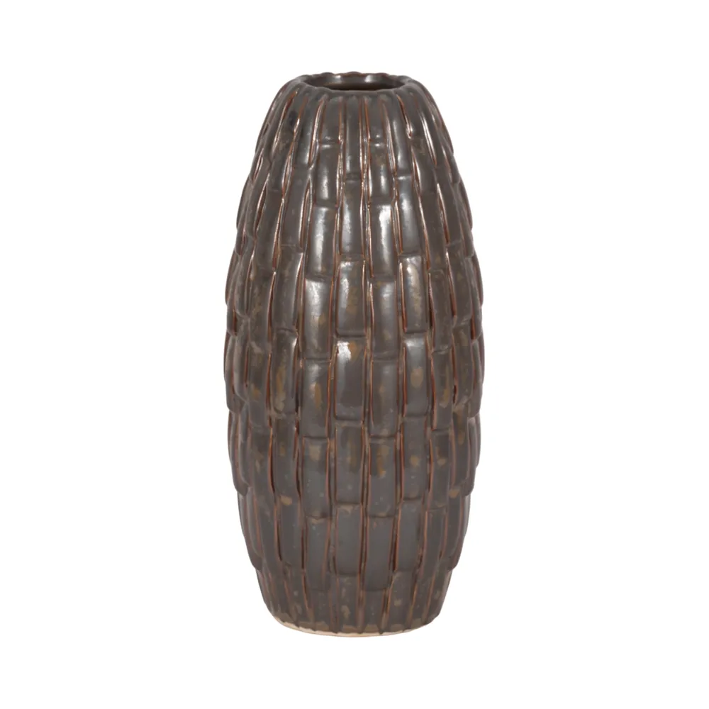 HAMDENROSE BROWN VASE 12 (IN)