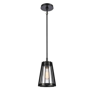 Open Louvers 6.75'' Wide 1-Light Mini Pendant - Matte Black 1