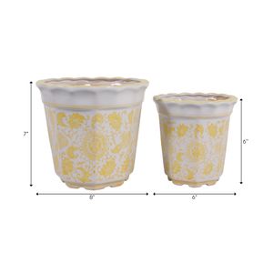 ENOCHFIELD SET OF 2 YELLOW PLANTER 7 (IN) 10