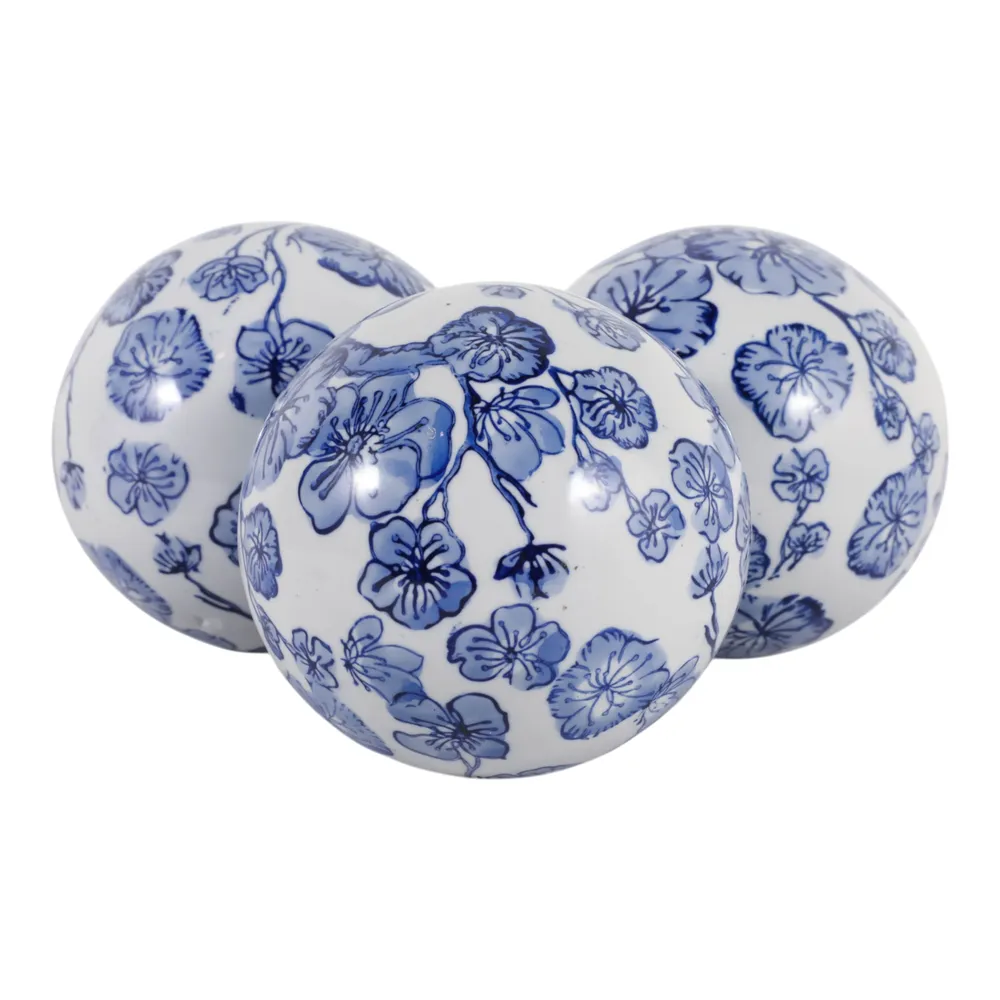 HEWITTFIELD SET OF 3 BLUE ORBS 5 (IN)