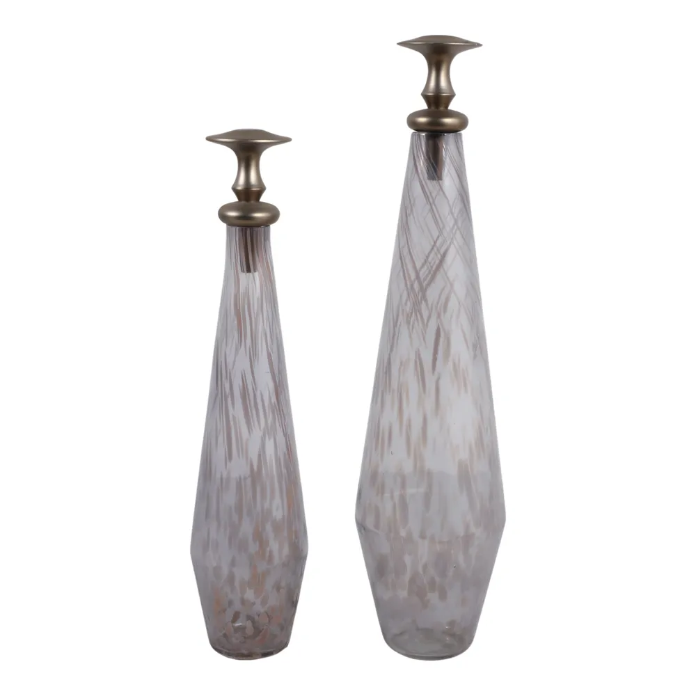 MORTONWELL SET OF 2 WHITE JARS 19 (IN)