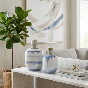 HATTONSTONE SET OF 2 BLUE JARS 12 (IN) 10