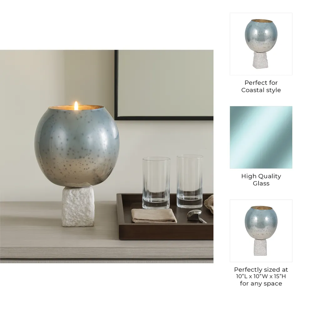 BRAEHAM BLUE CANDLE HOLDER 15 (IN)