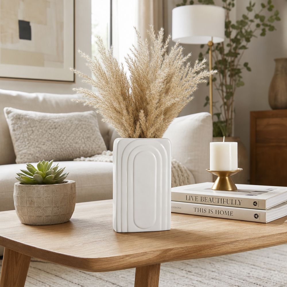 GRAYDONTON WHITE VASE 7 (IN)