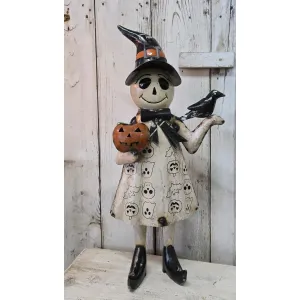 Iron Witch With Pumpkin 11.5x4.25x22in 3