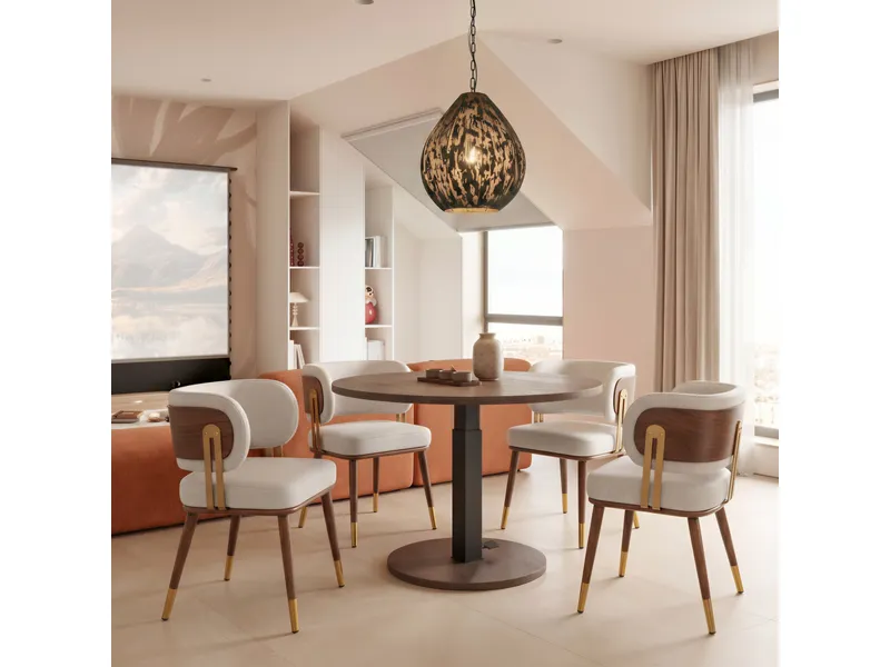 Brew Dining Chair Beige & Walnut 11