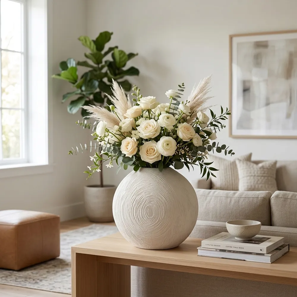 ERWINHOLM WHITE VASE 16 (IN)