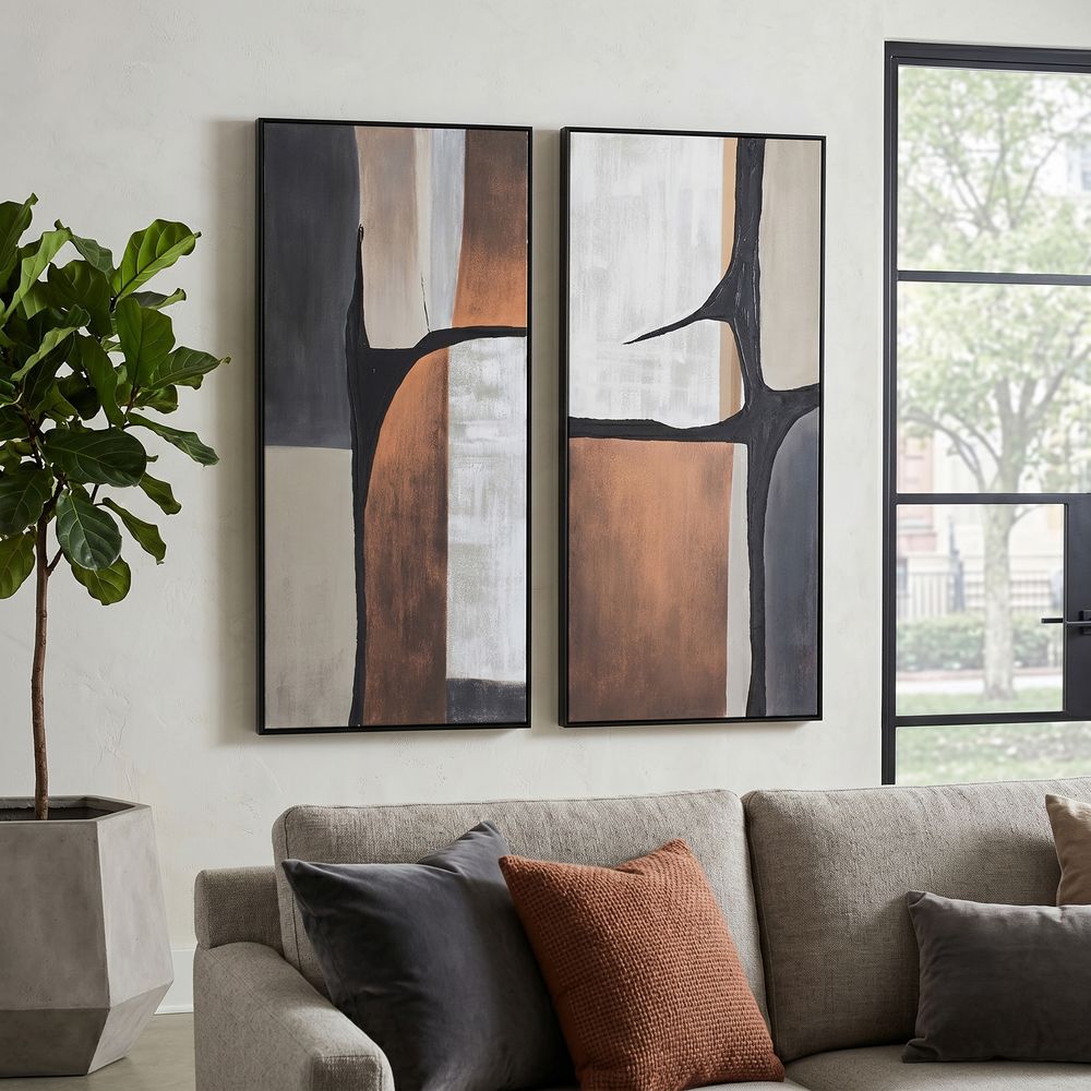 FLINTSHAW SET OF 2 BROWN ART 50 (IN)