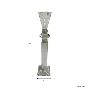 GRANLEYSHAW CLEAR CANDLE HOLDER 11 (IN) 10