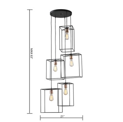 Box 21″ Wide 5-Light Chandelier - Oil Rubbed Bronze