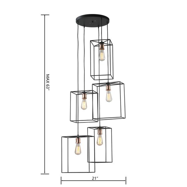Box 21'' Wide 5-Light Chandelier - Oil Rubbed Bronze
