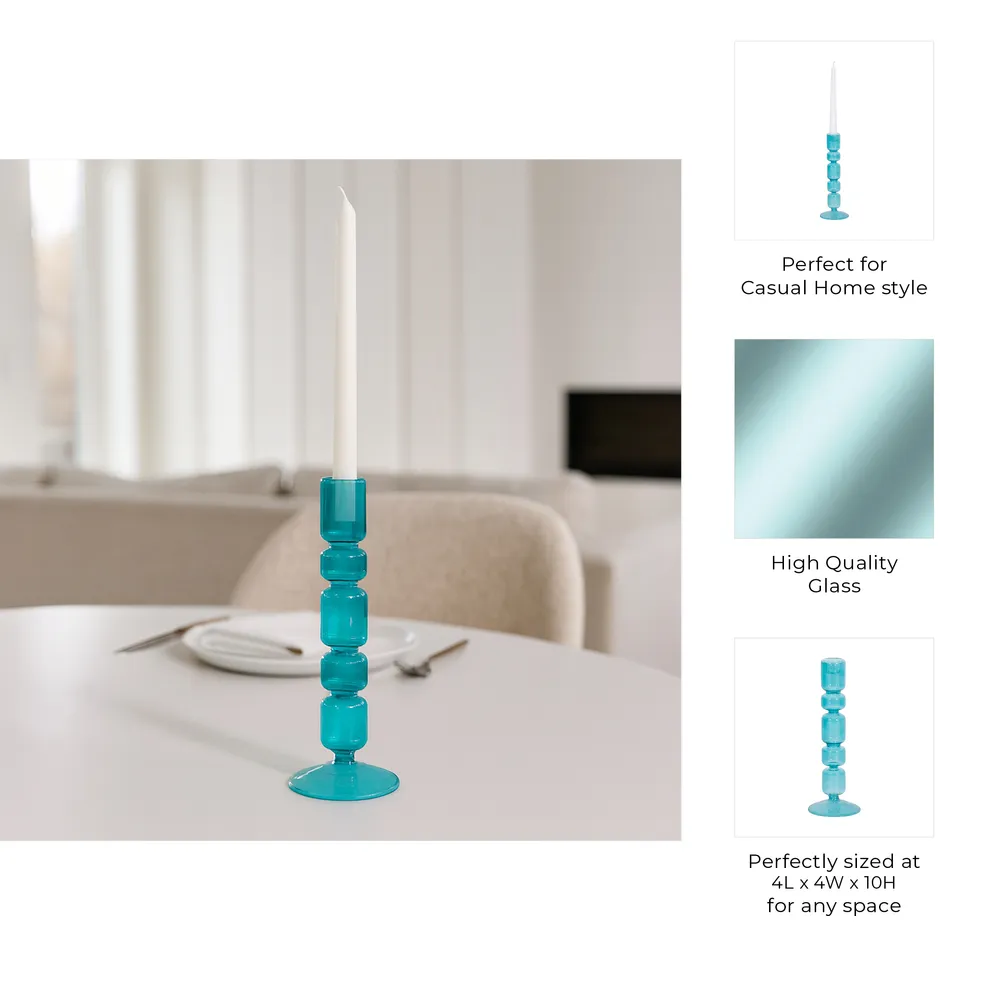 ISLE BLUE CANDLE HOLDER 10 (IN)