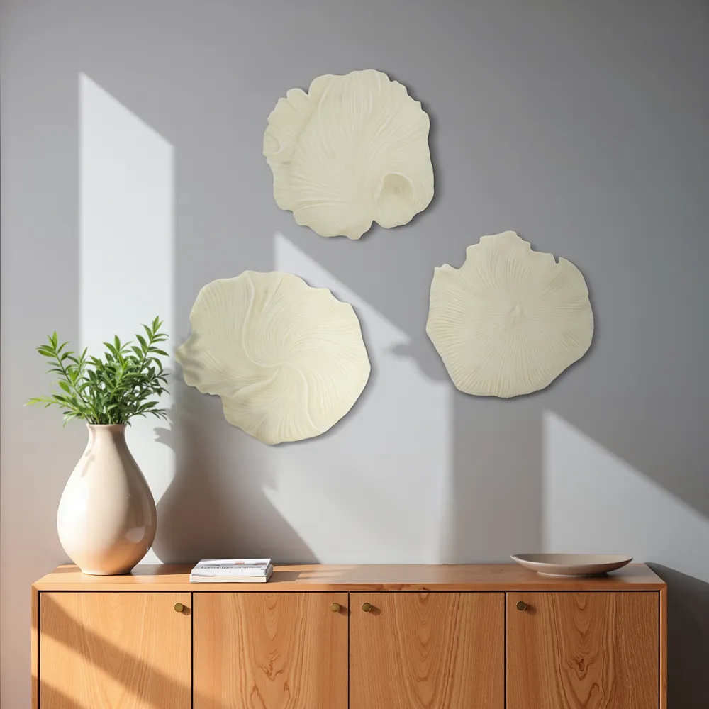HELTONRUN SET OF 3 WHITE WALL SCULPTURES 20 (IN)