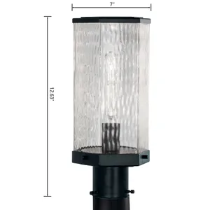 Polygon 12.63'' High 1-Light Outdoor Post Light - Matte Black 2