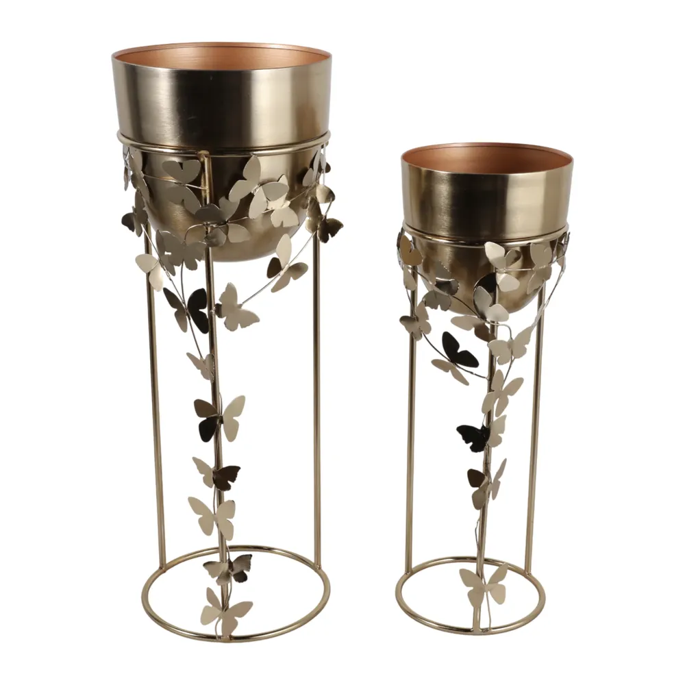 ELDONPORT SET OF 2 GOLD PLANTER 29 (IN)
