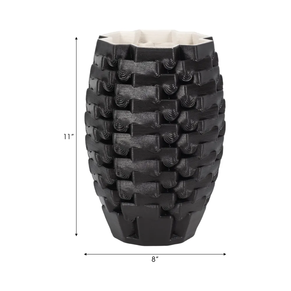 OLIVERSTONE BLACK VASE 11 (IN)