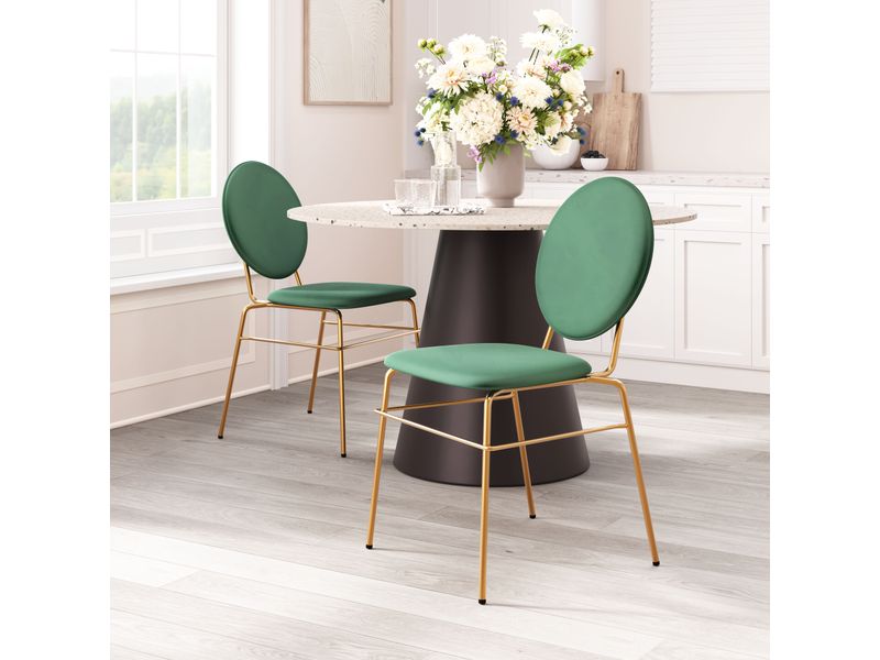 Odessa Dining Chair Green & Gold 9