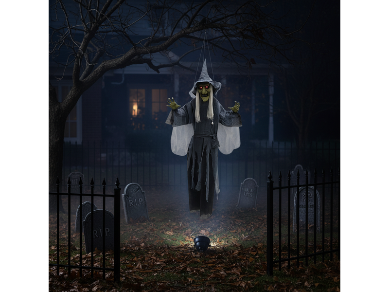 63" Hanging Animated Shaking Witch 4