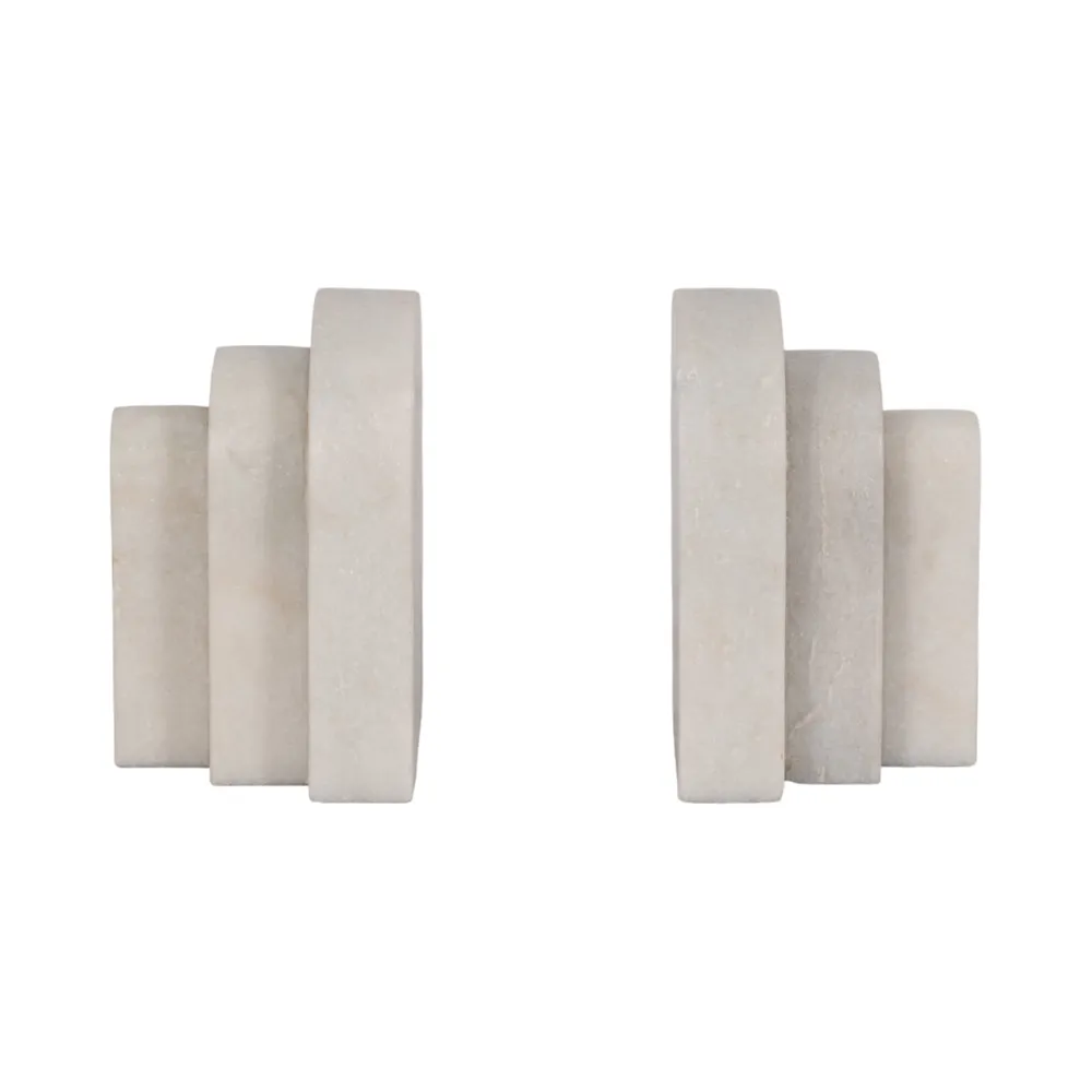 COOPERMOOR SET OF 2 WHITE BOOKENDS 6 (IN)