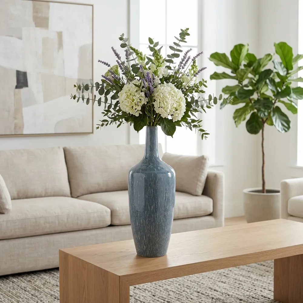 HENLEYSHAW TEAL VASE 25 (IN)