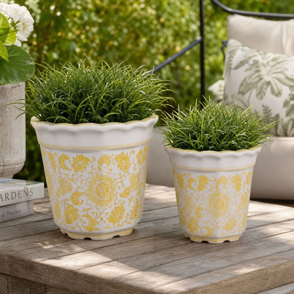 ENOCHFIELD SET OF 2 YELLOW PLANTER 7 (IN)