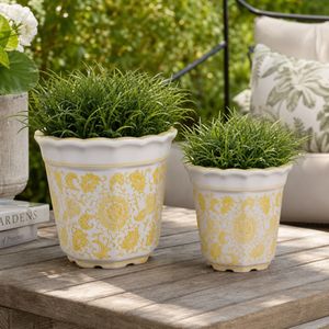 ENOCHFIELD SET OF 2 YELLOW PLANTER 7 (IN) 2