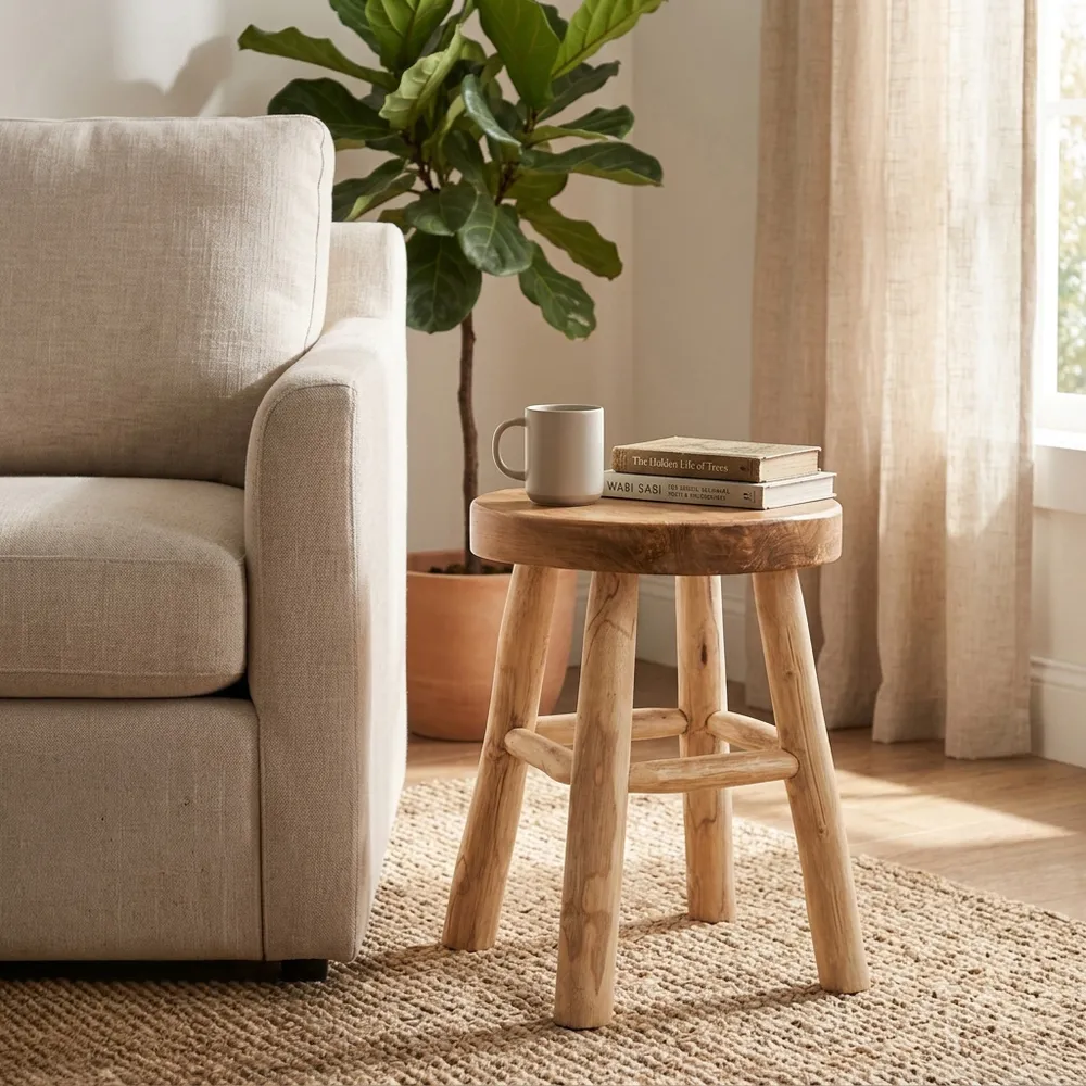HARDENHAM BROWN STOOL 18 (IN)