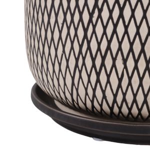 RAFECLIFF SET OF 2 BLACK PLANTER 7 (IN) 7