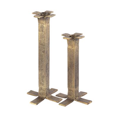 Splay Candleholder - Large Aged Brass