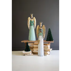 Set of 2 Painted Metal Angels 4