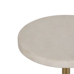 METAL, 23"H ROUND DRINK TABLE, GOLD/WHITE 5