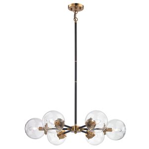 Boudreaux 28'' Wide 6-Light Chandelier - Matte Black with Antique Gold 1