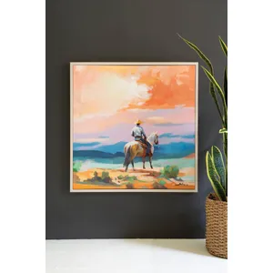 Framed Cowboy Painting 4