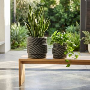 BELLCROSS SET OF 2 BLACK PLANTER 10 (IN) 2