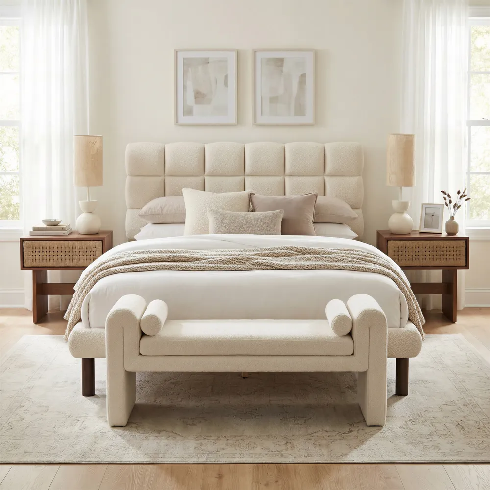 Placid Queen Bed Beige